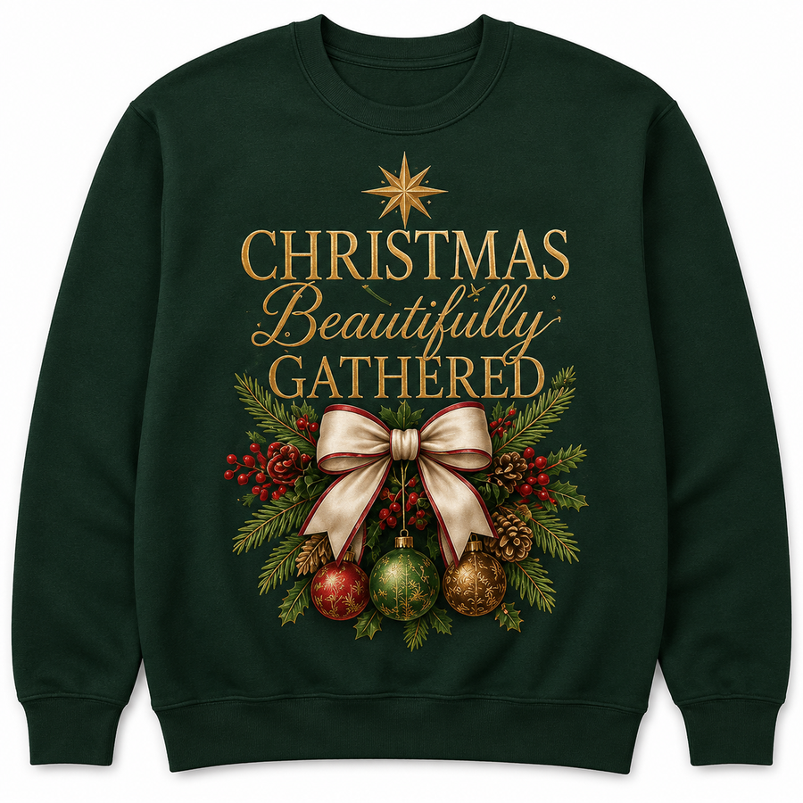 Christmas Beautifully Gathered Crewneck Sweatshirt