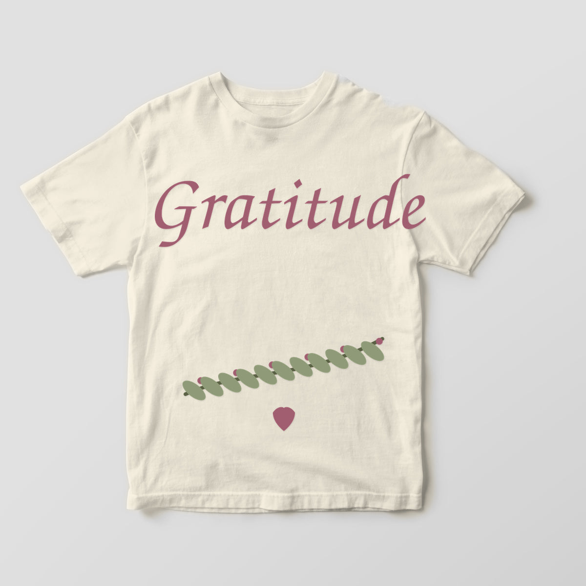 Gratitude graphic tee by Designs by Danna - Warm Ivory hero mockup