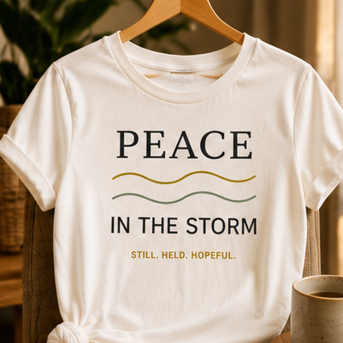Peace in the Storm off-white tee product image