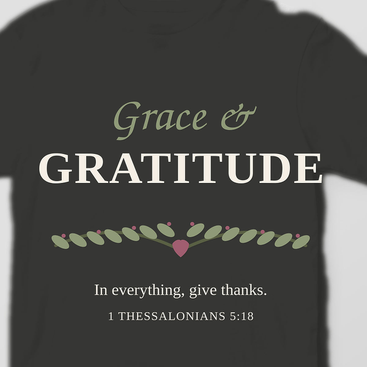 Grace & Gratitude graphic tee by Designs by Danna - artwork and fabric closeup