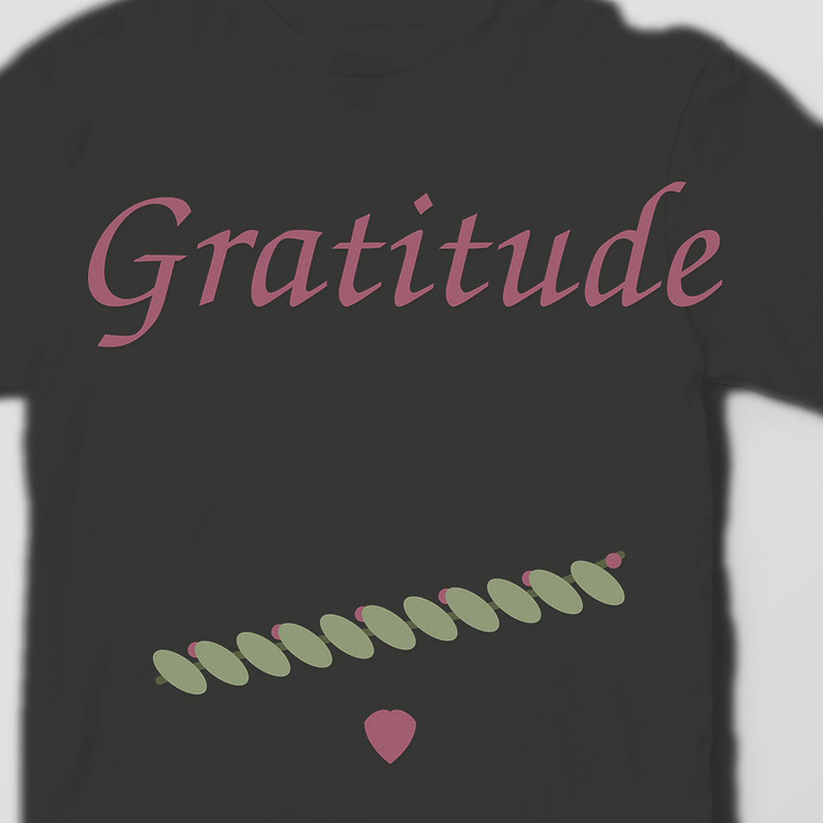 Gratitude graphic tee by Designs by Danna - artwork and fabric closeup