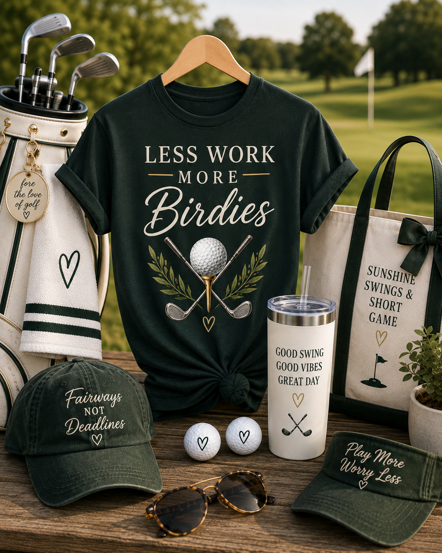 Less Work More Birdies Golf Tee