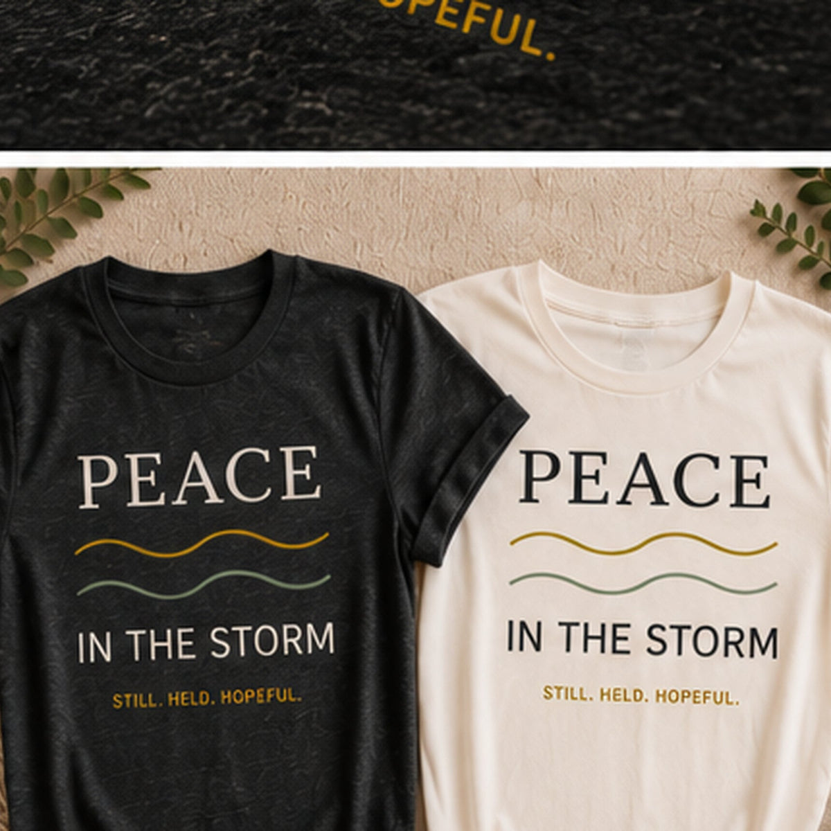 Peace in the Storm tee color options