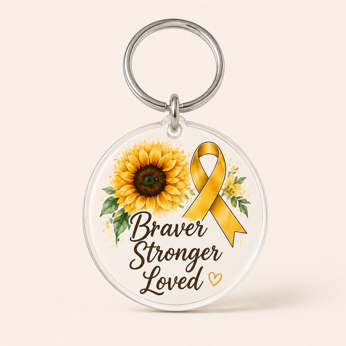 Braver Stronger Loved 2-inch Clear Acrylic Keychain
