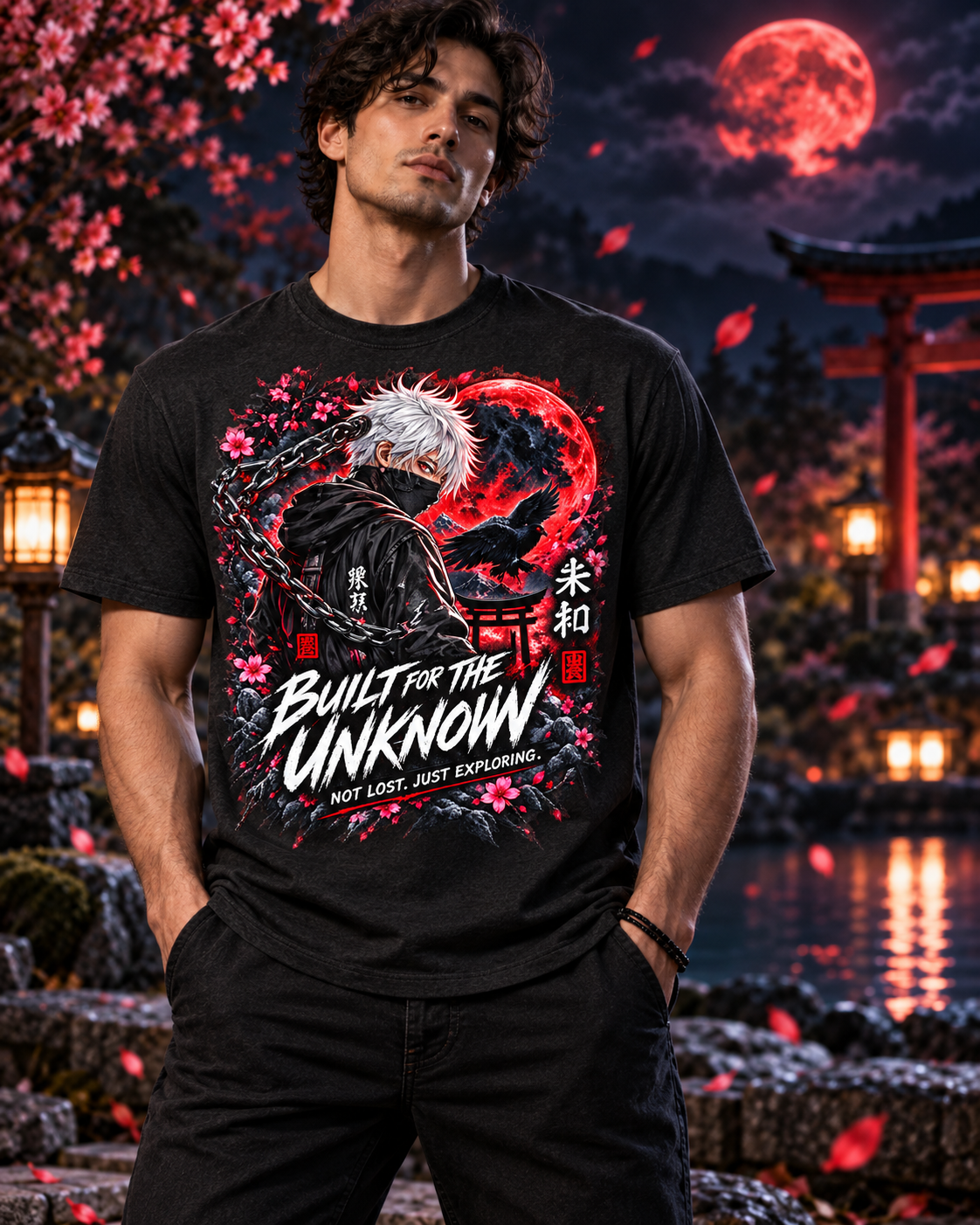 Built for the Unknown anime-inspired graphic tee lifestyle mockup by Designs by Danna