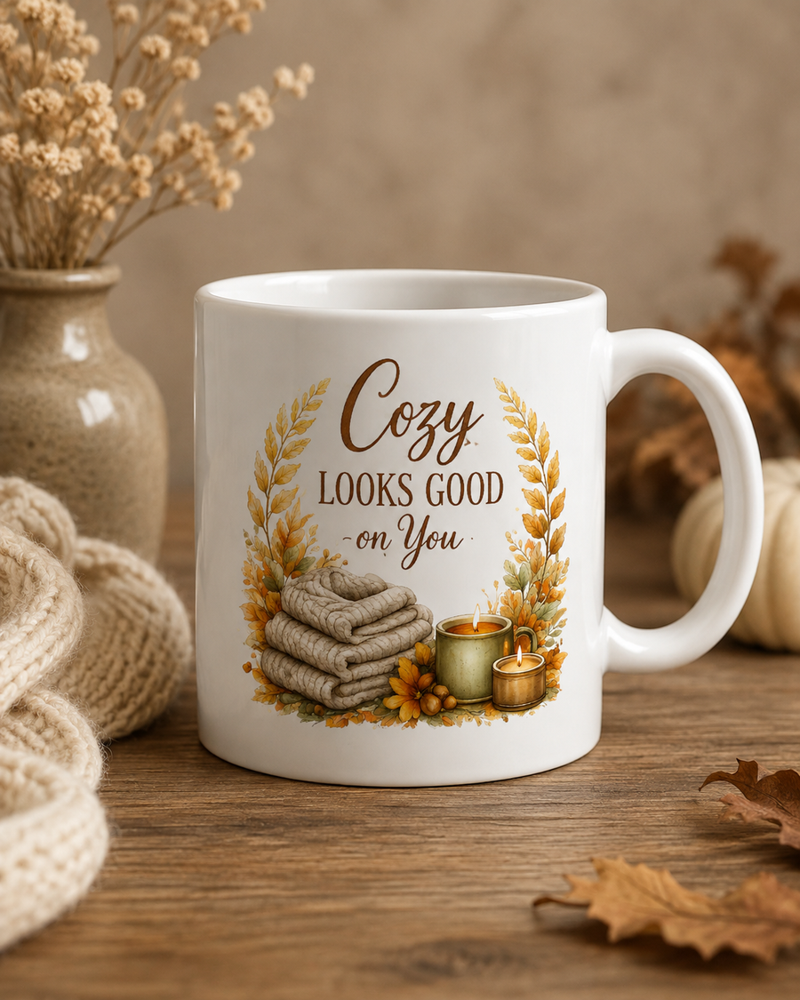 Cozy Looks Good on You 15 oz Coffee Mug