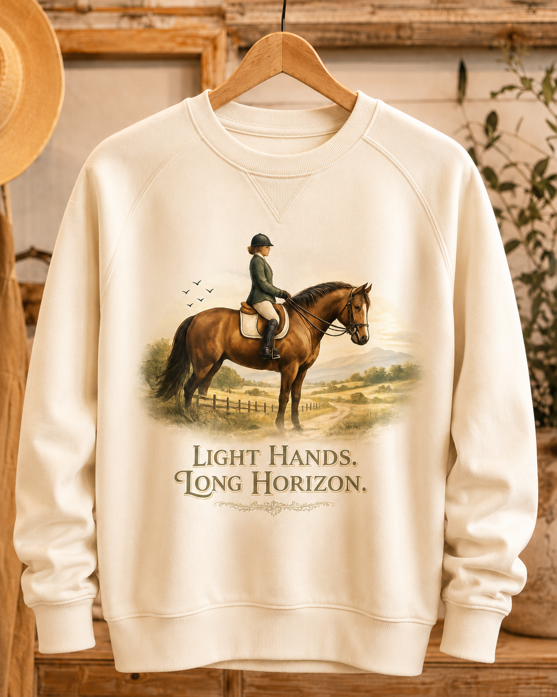 Light Hands. Long Horizon. - Crewneck Sweatshirt - Designs by Danna