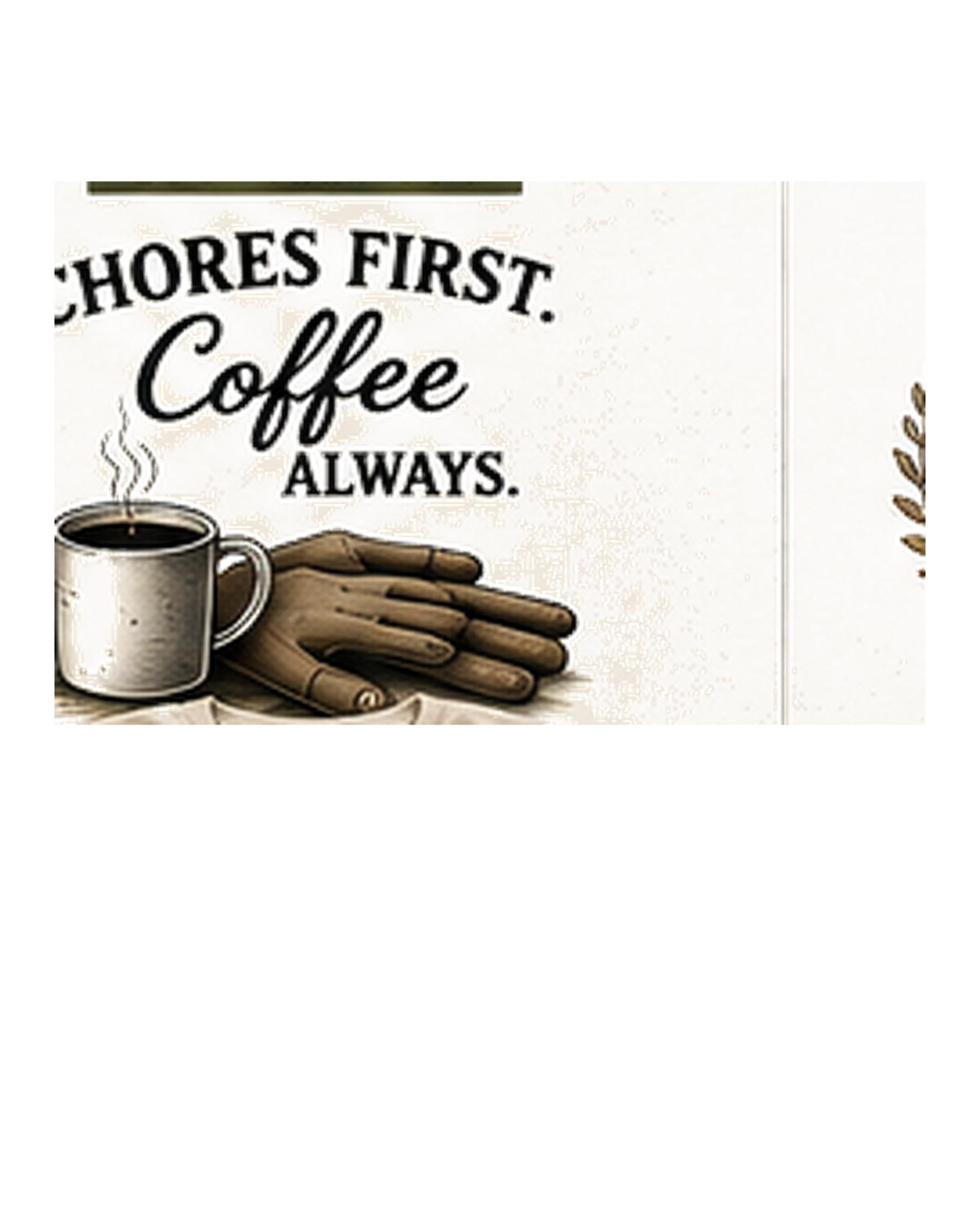 Chores First. Coffee Always. standalone artwork