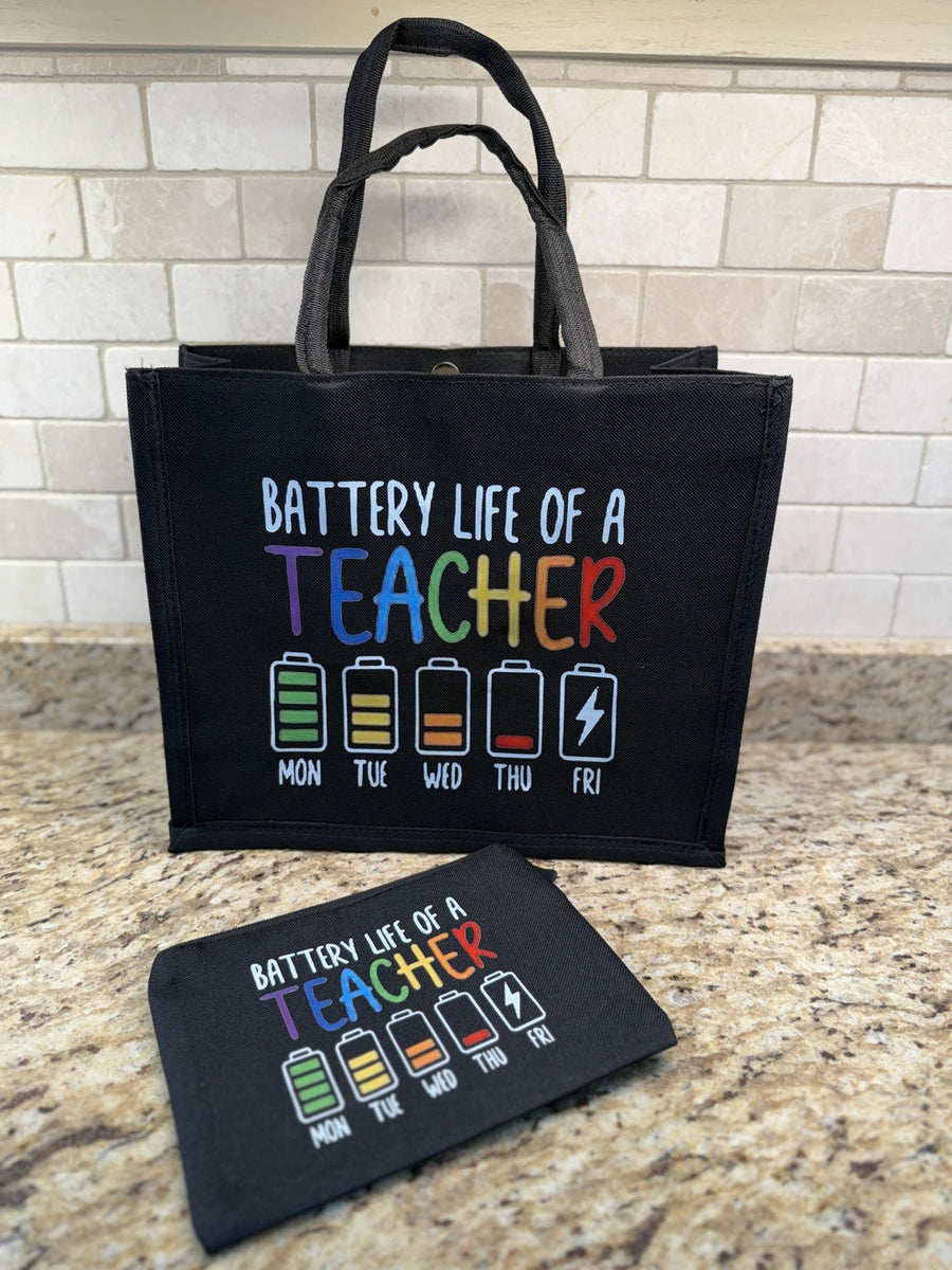 Battery Life of a Teacher Tote & Pouch Gift Set