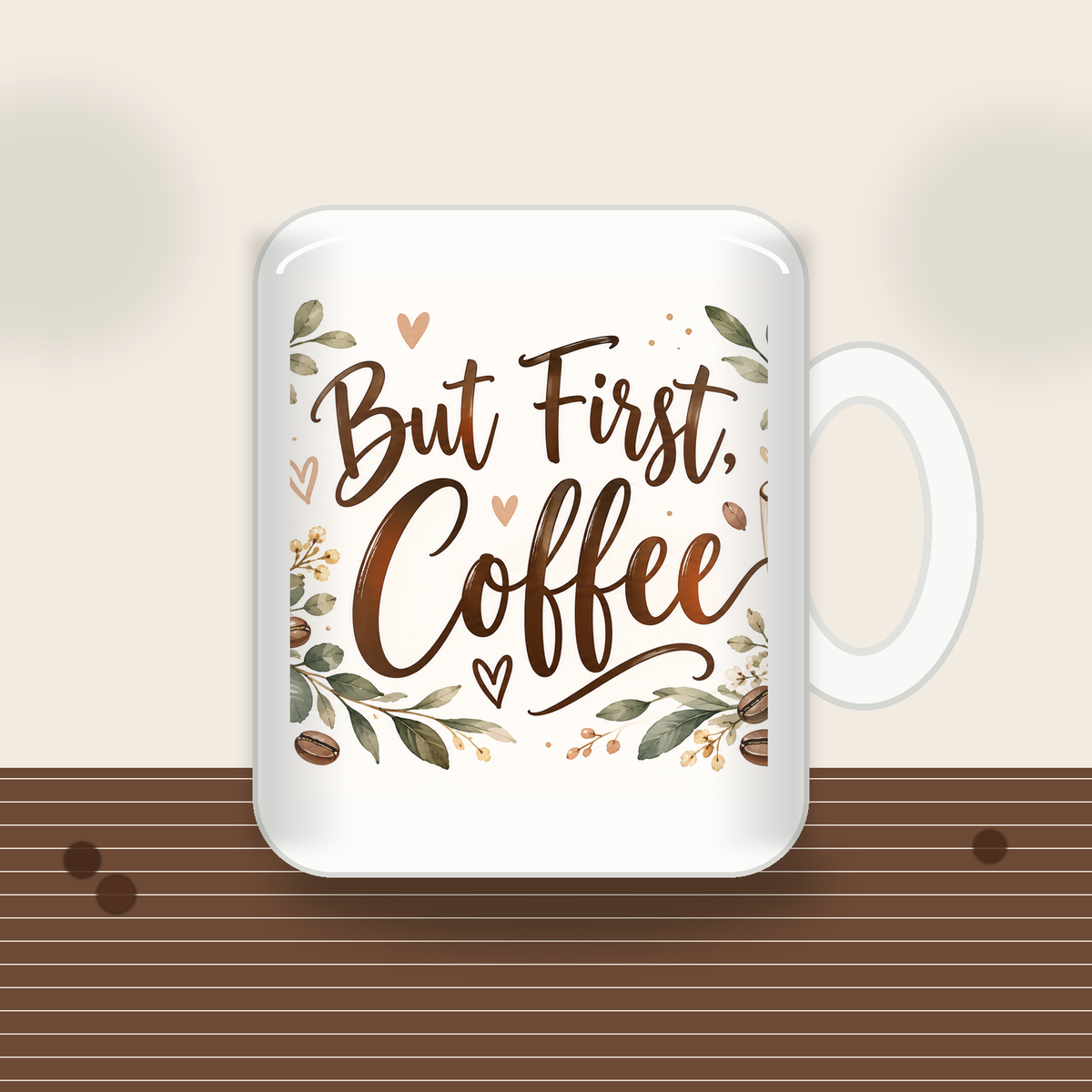 DBD compliant But First Coffee mug hero