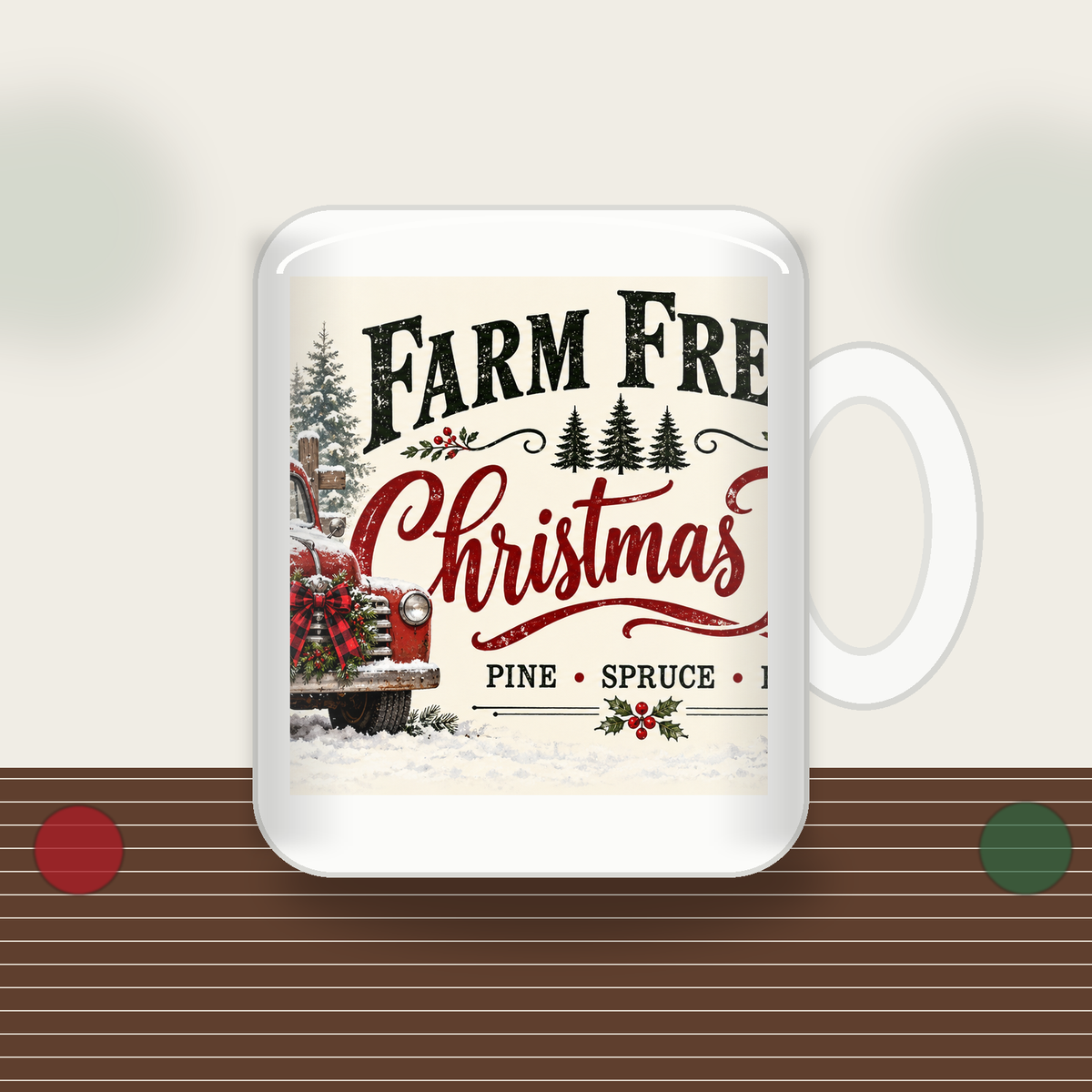 DBD compliant Farm Fresh Christmas Trees mug hero