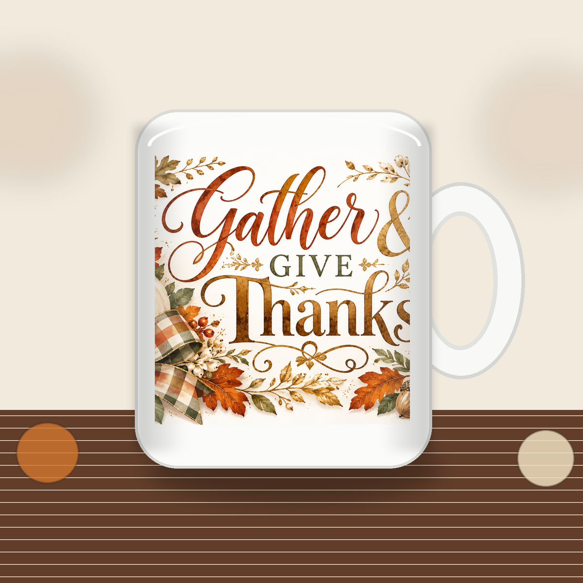 DBD compliant Gather and Give Thanks mug hero
