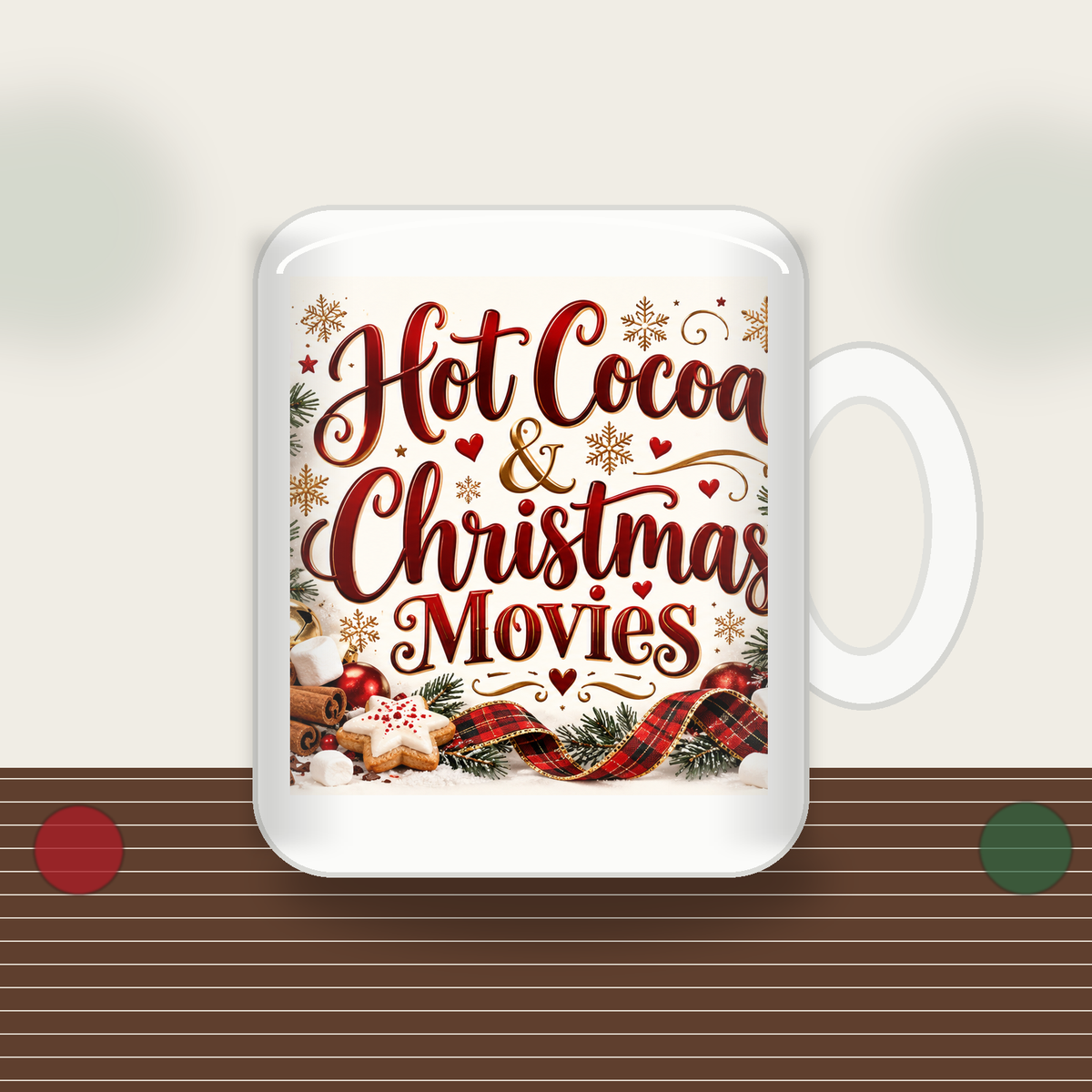 DBD compliant Hot Cocoa and Christmas Movies mug hero