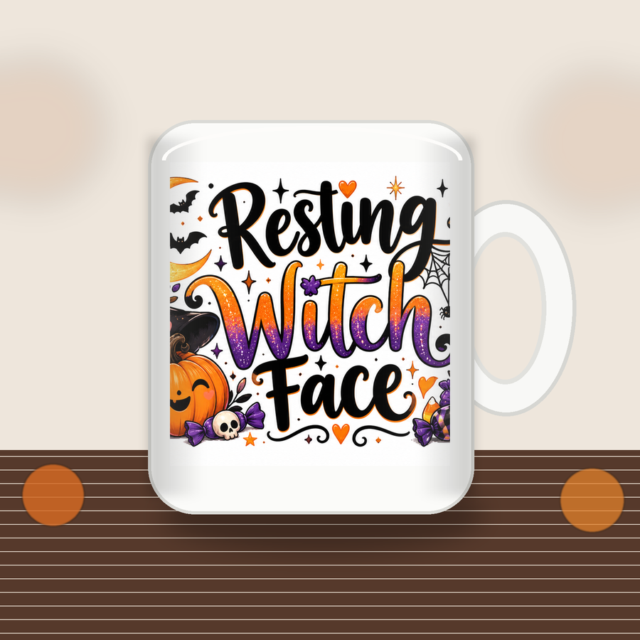 Resting Witch Face Halloween Coffee Mug