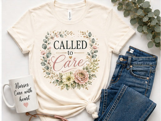 Called to Care - styled lifestyle flat lay - Designs by Danna
