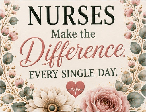 Nurses Make the Difference Every Single Day - typography detail - Designs by Danna