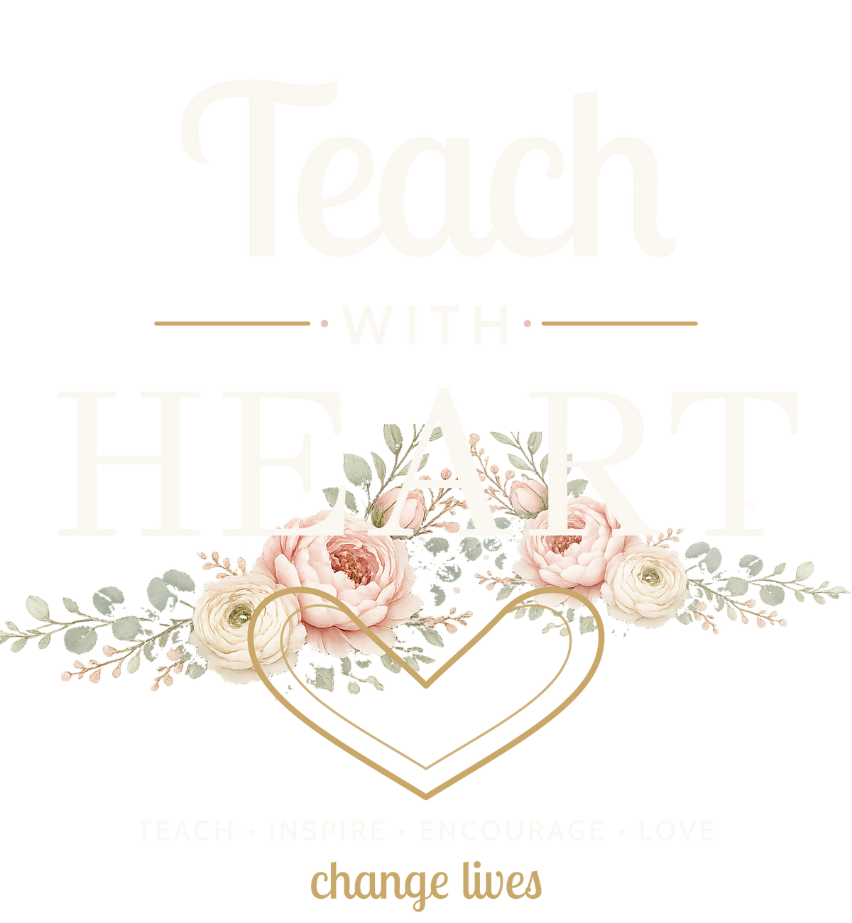 Teach with Heart teacher graphic tee
