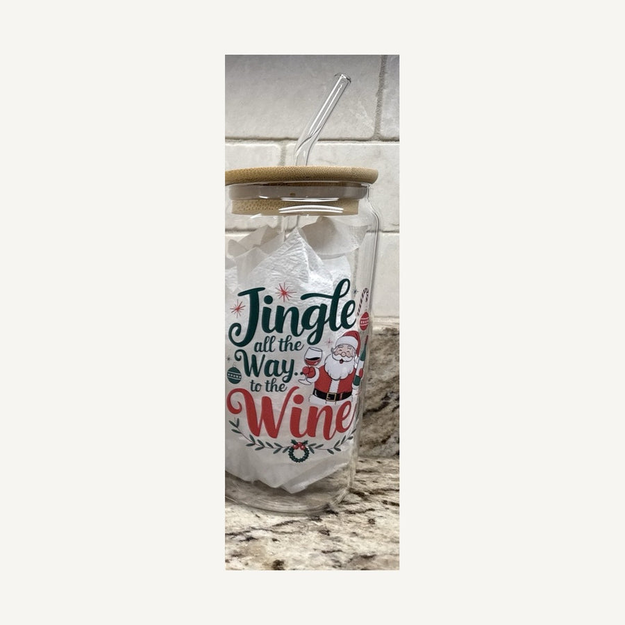 Jingle All the Way to the Wine Glass Tumbler