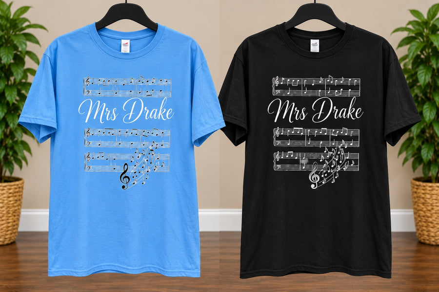 Personalized Music Teacher Sheet Music Shirt